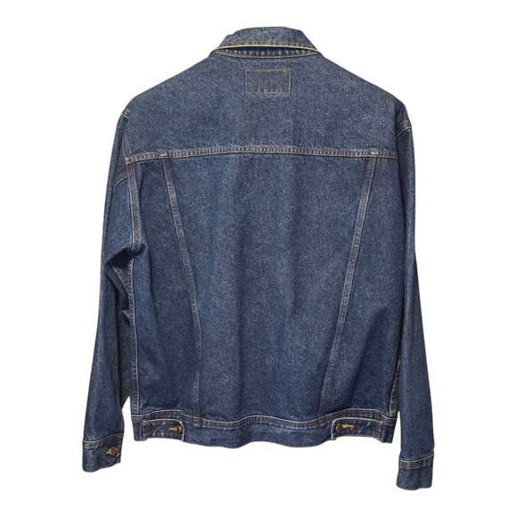 Wrangler Rugged Wear Jacket Mens Size Large Blue Jean Denim Trucker Streetwear - Picture 2 of 9